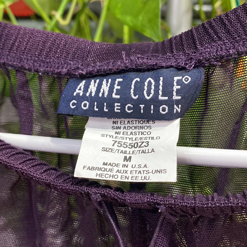 New Anne Cole Sheer Mesh Purple Swimsuit Cover-up Beach Pants Women's Size M;